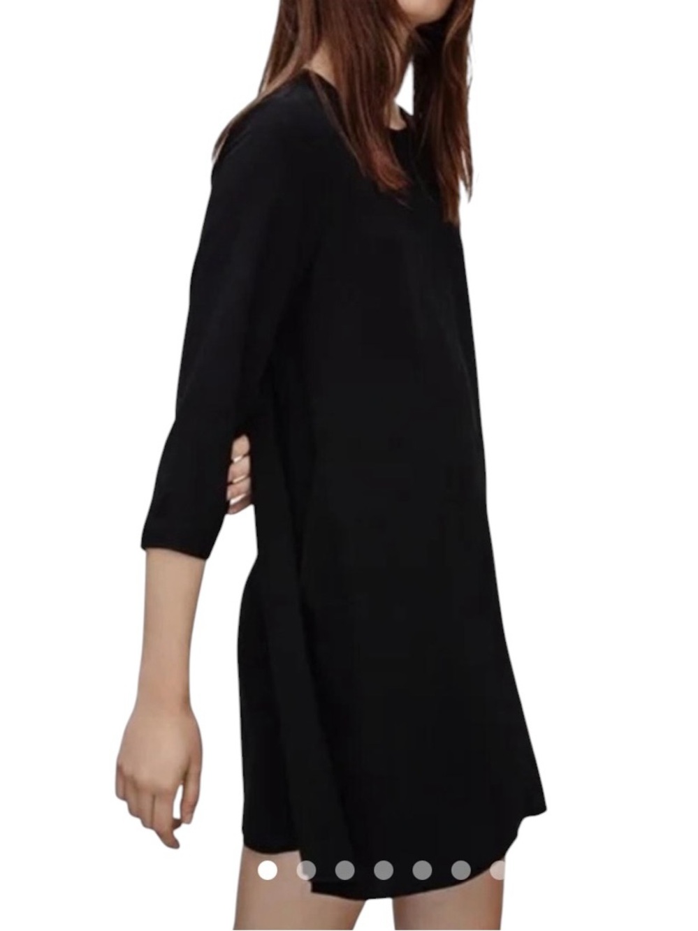 Wilfred loose fit 3/4 sleeve lightweight mini dress in black excellent condition - Picture 2 of 14